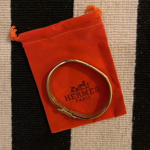 HERMES Clic Clac H Bracelet Black&gold - Picture 7 of 14